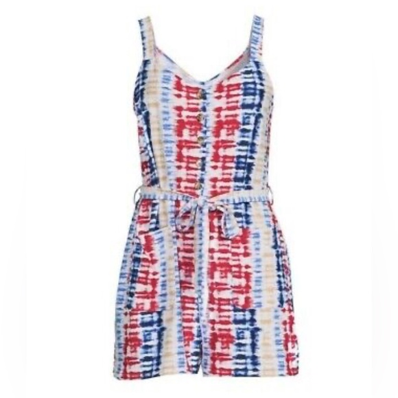 No Boundaries Red White & Blue Romper - Picture 1 of 7